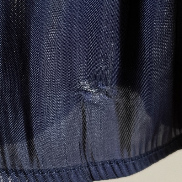 Take a Glance Navy Blue Tiered Mock Neck Midi Dress - S - Picture 5 of 6